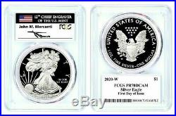 2020-w Proof Silver Eagle-pcgs Pr70-first Day Of Issue-mercanti-population 100