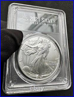 2021 $1 American 1oz 999 Fine Silver Eagle Type-2 FDOI PCGS MS70 graded coin