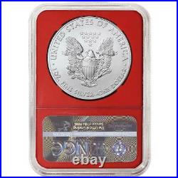 2021 $1 American Silver Eagle 3pc. Set NGC MS69 Black ER Label Red White Blue