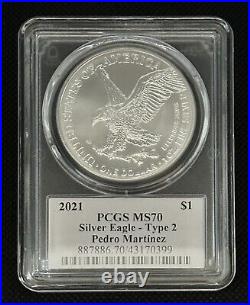 2021 $1 American Silver Eagle T-2 Legends of Life Pedro Martinez PCGS MS70