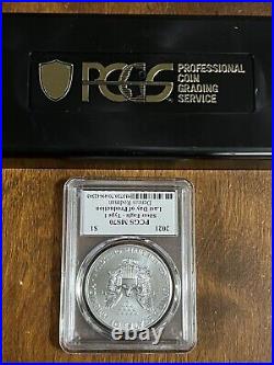 2021 $1 Silver Eagle T1 PCGS MS70 Dennis Rodman Chicago Bulls Autograph PSA
