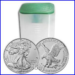 2021 1 oz American Eagle Silver Coins. BU Type 2. Roll Of 20