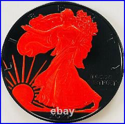 2021 American Eagle Obscura Platinum Edition Red Colorised 1oz. 999 Silver Coin