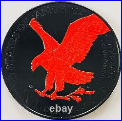 2021 American Eagle Obscura Platinum Edition Red Colorised 1oz. 999 Silver Coin