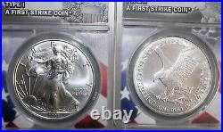 2021 American Silver Eagle Dollars Type 1 and Type 2 Coin Set MS70 First Strike