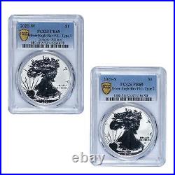 2021 American Silver Eagle Two-Coin Set Designer Edition PCGS PF69 with Box and CO