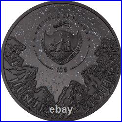 2021 Eagle Owl Hunters by Night 2 oz Obsidian Black Silver Coin 10$ Palau