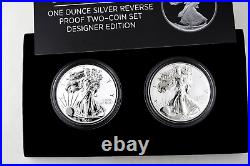 2021 Reverse Proof American Silver Eagle 1 oz Two (2)-Coin Set Designer Edition