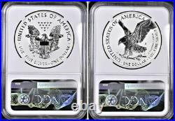 2021 Reverse Proof Silver Eagle 2 Coin Designer Set, Ngc Rev Pf 69 First Release