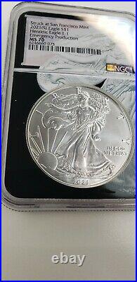 2021 (S) $1 American Silver Eagle NGC MS70 Emergency Production TYPE 1