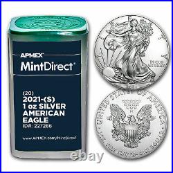 2021-(S) 1 oz American Silver Eagles (20-Coin MintDirect Tube) SKU#227286