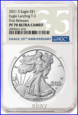 2021 S Proof Silver Eagle Type 2 Eagle Ngc Pf 70 First Releases Presale