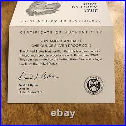 2021-S SF New Design 1 OZ American US Silver Eagle Proof Type 2 Reverse $1 Coin