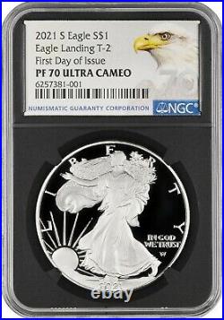2021 S SILVER EAGLE TYPE 2 LANDING NGC PF70 FDI FIRST DAY T2 SAN FRANCISCO New