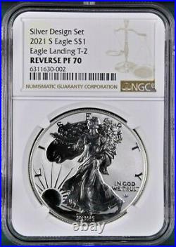 2021 S, Type 2, Reverse Proof Silver Eagle Design Set, Ngc Rp 70 Fr, Brown