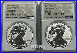 2021 S W $1 NGC PF70 REVERSE PROOF EARLY RELEASE SILVER EAGLE 2pc DESIGNER SET
