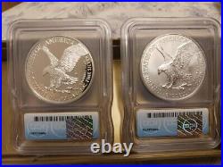 2021-S and 2021 W Silver Eagle Type 2 grade PROOF 69 DCAMEO