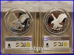 2021-S and 2022 S Silver Eagle Type 2 grade PROOF 69 DCAMEO