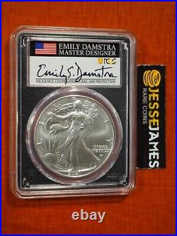 2021 Silver Eagle Pcgs Ms70 Damstra Signed First Day Of Production Fdp Type 2