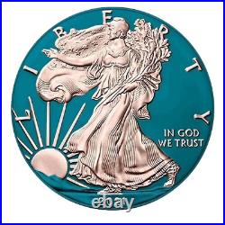 2021 Space Blue/Rose 1 oz American Silver Eagle $1 Coin Space Metals (RARE)
