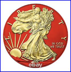 2021 Space Red/Gold 1 oz Silver Eagle T2 $1 Coin Space Metals (Very Rare)