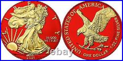 2021 Space Red/Gold 1 oz Silver Eagle T2 $1 Coin Space Metals (Very Rare)