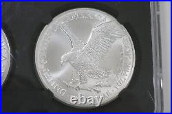 2021 Type 1 and type 2 Silver Eagle Set NGC MS70