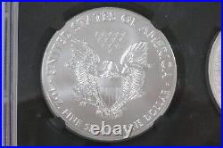 2021 Type 1 and type 2 Silver Eagle Set NGC MS70