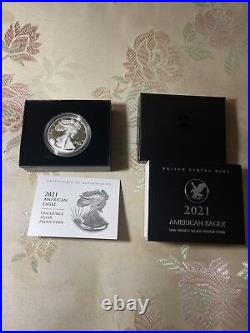 2021 Us Mint American Eagle One Ounce Silver Proof Coin With Coa 21ean
