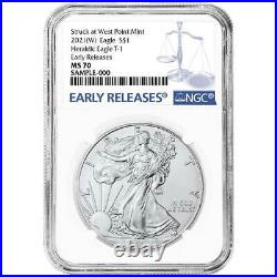 2021 (W) $1 American Silver Eagle 3pc. Set NGC MS70 Blue ER Label Red White Blue