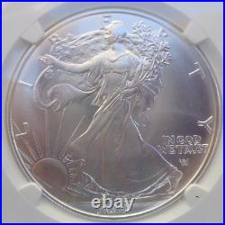 2021(W) American Silver Eagle type 2 FDOI NGC MS70 silver coin. 999 fine silver