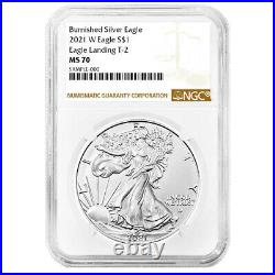 2021-W Burnished $1 Type 2 American Silver Eagle NGC MS70 Brown Label