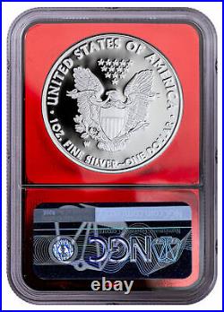 2021 W Proof Silver Eagle Type-1 NGC PF70 FDI Red Foil Excl Eagle 35th Anniv