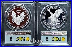 2021 W Type1 and 2 American Silver Eagle PCGS PR70 DCAM First Day Flag Label