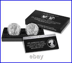 2021 W and S Reverse Proof 2-Coin Silver Eagle Ounce Designer Edition Set