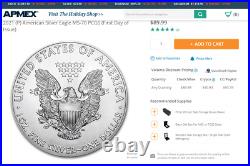 2021-w Heraldic Eagle T-1 American Silver Eagle Coin Ase Ngc Ms70 Westpoint Mint
