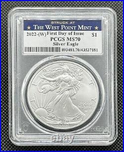 2022 $1 American 1oz 999 Fine Silver Eagle Type-2 FDOI PCGS MS70 graded coin