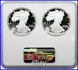 2022 & 2021 W NGC PF70 $1 FIRST DAY OF ISSUE Silver Eagle Congratulations Set %