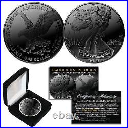 2022 BLACK RUTHENIUM 1 Troy Oz 999 Silver American Eagle Coin TYPE 2