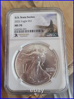2022 MS70 1oz Liberty Eagle Silver Coin NGC verifiable US State Series