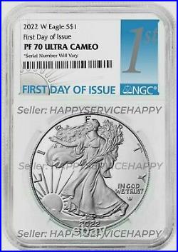 2022 NGC PF70 American Eagle 1 oz Silver Proof FDI, FIRST DAY OF ISSUE