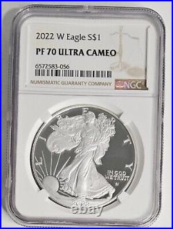 2022 W $1 American Silver Eagle 1oz Proof Coin NGC PF70 Ultra Cameo