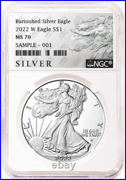 2022 W Burnished American Silver Eagle, Ngc Ms70, Ngc Silver Als Label