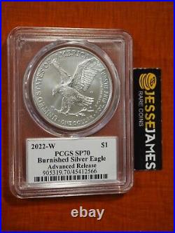 2022 W Burnished Silver Eagle Pcgs Sp70 Emily Damstra Signed Advanced Release