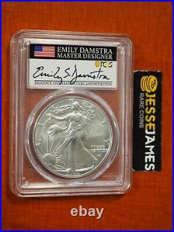 2022 W Burnished Silver Eagle Pcgs Sp70 Emily Damstra Signed First Day Issue Fdi