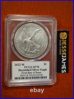 2022 W Burnished Silver Eagle Pcgs Sp70 Emily Damstra Signed First Day Issue Fdi