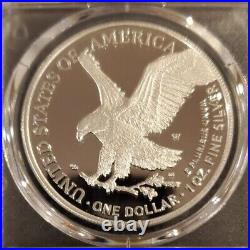 2022 W Pcgs Proof Pr70 Dcam First Day Of Issue Classic Flag Label Silver Eagle
