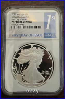 2022 W Proof American Silver Eagle Congratulations Set NGC PF70 First Day FDOI