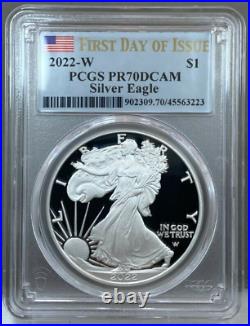 2022-W Proof American Silver Eagle PCGS PR70 DCAM First Day of Issue