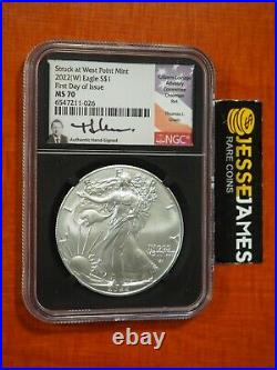 2022 (w) Silver Eagle Ngc Ms70 First Day Of Issue Struck At West Point Tom Uram